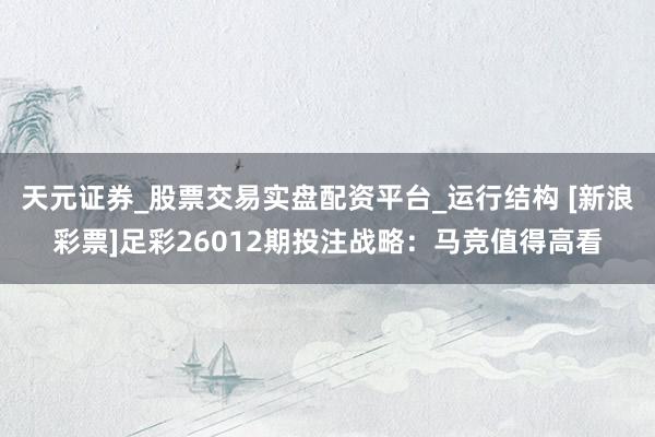 天元证券_股票交易实盘配资平台_运行结构 [新浪彩票]足彩26012期投注战略：马竞值得高看